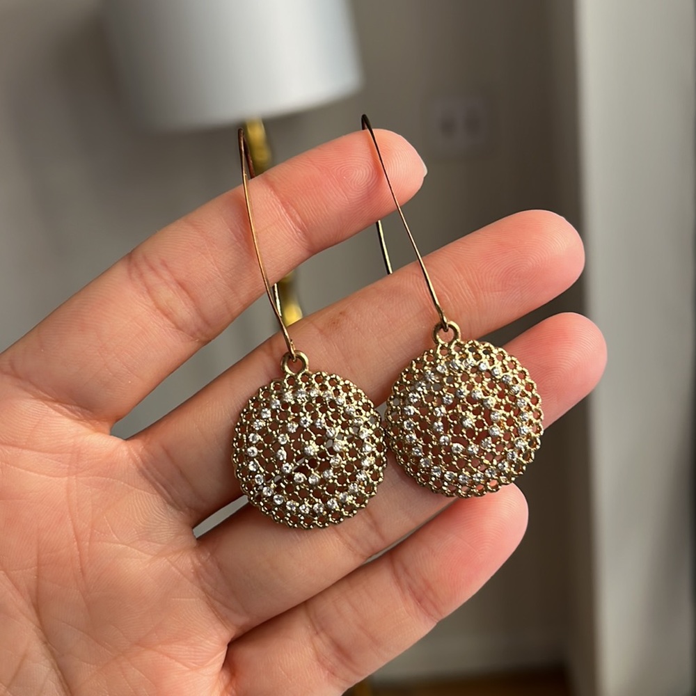 Gold Crystal Drop Earrings